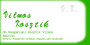 vilmos kosztik business card